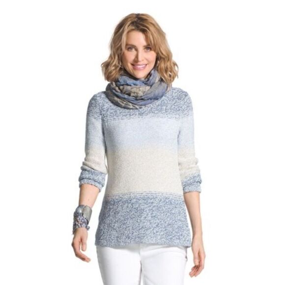 CHICO’s Space-Dye Jewel Pullover Sweater size 3 or Large - Picture 2 of 13